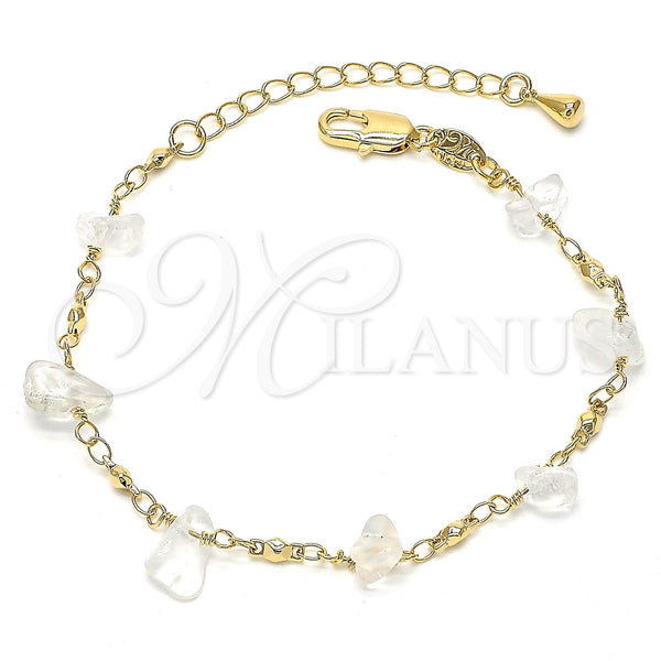 Gold Filled Bracelet — Fancy Bracelet with White Crystal Polished 03.63. 7 — main product view — SKU 101536 | Oro Laminado brazalete — elegante Bracelet with cristal blanco pulido 03.63. 7 — SKU 101536