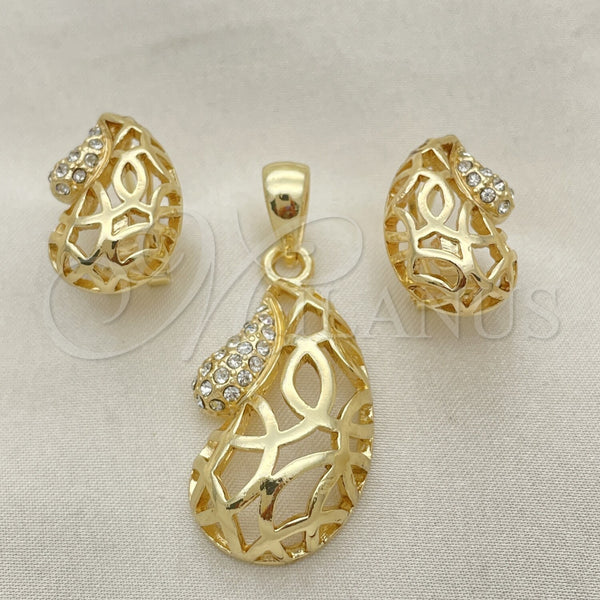 Gold Filled Ring — Earring and Pendant Adult Set Teardrop Design with — alternate product view — SKU 101652 | Oro Laminado anillo — Earring and Pendant Adult Set Teardrop diseño with — SKU 101652