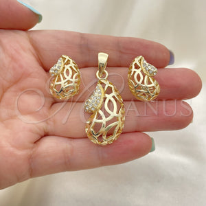 Gold Filled Ring — Earring and Pendant Adult Set Teardrop Design with — main product view — SKU 101652 | Oro Laminado anillo — Earring and Pendant Adult Set Teardrop diseño with — SKU 101652