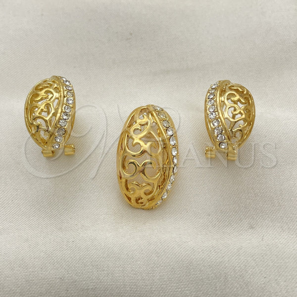 Gold Filled Ring — Earring and Pendant Adult Set Leaf Design with — alternate product view — SKU 101744 | Oro Laminado anillo — Earring and Pendant Adult Set Leaf diseño with — SKU 101744