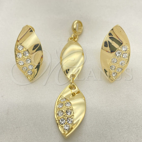 Gold Filled Ring — Earring and Pendant Adult Set Leaf Design with — alternate product view — SKU 101751 | Oro Laminado anillo — Earring and Pendant Adult Set Leaf diseño with — SKU 101751