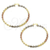 Gold Plated Extra Large Hoop, Twist Design, Polished, Tricolor, 02.70.0017.65