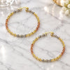 Gold Plated Large Hoop, Twist Design, Polished, Tricolor, 02.70.0021.45
