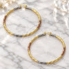 Gold Plated Extra Large Hoop, Diamond Cutting Finish, Tricolor, 02.70.0023.65