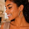 Gold Plated Extra Large Hoop, Diamond Cutting Finish, Tricolor, 02.70.0026.65