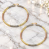 Gold Plated Extra Large Hoop, Diamond Cutting Finish, Tricolor, 02.70.0026.65