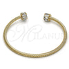 Oro Laminado Individual Bangle, Gold Filled Style with White Cubic Zirconia, Diamond Cutting Finish, Golden Finish, 07.97.0059 (03 MM Thickness, One size fits all)