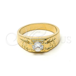 Gold Filled Ring — Mens Ring with White Cubic Zirconia Matte 5. — main product view — SKU 101985 | Oro Laminado anillo — Mens Ring with blanco Cubic Zirconia Matte 5. — SKU 101985