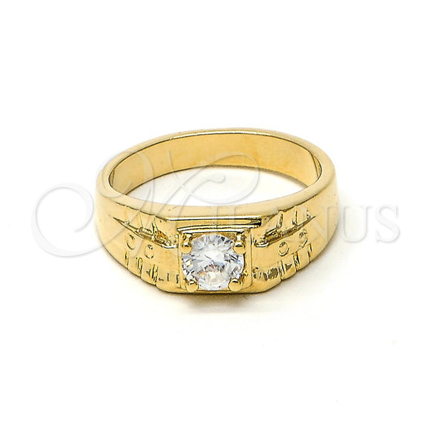 Gold Filled Ring — Mens Ring with White Cubic Zirconia Matte 5. — main product view — SKU 101985 | Oro Laminado anillo — Mens Ring with blanco Cubic Zirconia Matte 5. — SKU 101985