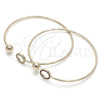 Oro Laminado Individual Bangle, Gold Filled Style Ball Design, with White Crystal, Polished, Golden Finish, 07.204.0004 (02 MM Thickness, One size fits all)