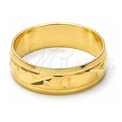 Oro Laminado Wedding Ring, Gold Filled Style Diamond Cutting Finish, Golden Finish, 5.164.035.07 (Size 7)