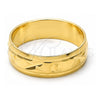 Oro Laminado Wedding Ring, Gold Filled Style Diamond Cutting Finish, Golden Finish, 5.164.035.07 (Size 7)