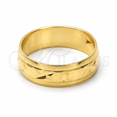 Oro Laminado Wedding Ring, Gold Filled Style Diamond Cutting Finish, Golden Finish, 5.164.035.11 (Size 11)