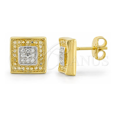Oro Laminado Stud Earring, Gold Filled Style Polished, Two Tone, 02.55.0023