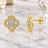 Oro Laminado Stud Earring, Gold Filled Style Flower and Floral Design, Polished, Two Tone, 02.55.0025 *PROMO*