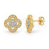 Oro Laminado Stud Earring, Gold Filled Style Flower and Floral Design, Polished, Two Tone, 02.55.0025 *PROMO*