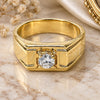 Oro Laminado Mens Ring, Gold Filled Style with White Cubic Zirconia, Polished, Golden Finish, 5.178.027.08 (Size 8)
