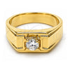 Oro Laminado Mens Ring, Gold Filled Style with White Cubic Zirconia, Polished, Golden Finish, 5.178.027.08 (Size 8)