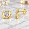 Oro Laminado Stud Earring, Gold Filled Style Polished, Two Tone, 02.55.0028 *PROMO*