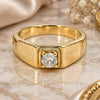 Oro Laminado Mens Ring, Gold Filled Style Solitaire Design, with White Cubic Zirconia, Polished, Golden Finish, 5.175.024.08 (Size 8)