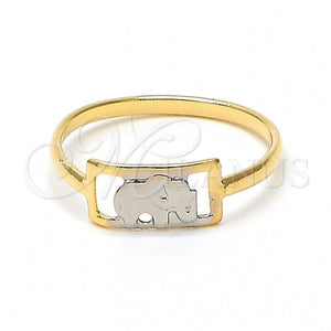 Gold Filled Ring — Baby Ring Elephant Design Polished Two Tone 01.21. — main product view — SKU 102149 | Oro Laminado anillo — Baby Ring Elephant diseño pulido Two Tone 01.21. — SKU 102149
