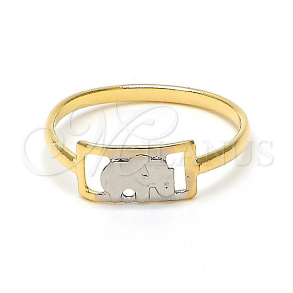 Gold Filled Ring — Baby Ring Elephant Design Polished Two Tone 01.21. — main product view — SKU 102149 | Oro Laminado anillo — Baby Ring Elephant diseño pulido Two Tone 01.21. — SKU 102149