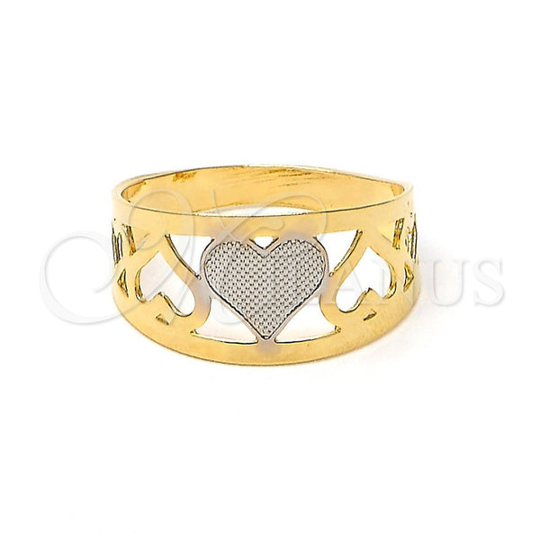 Gold Filled Ring — Baby Ring Heart and Love Design Polished Two — main product view — SKU 102171 | Oro Laminado anillo — Baby Ring corazón and Love diseño pulido Two — SKU 102171