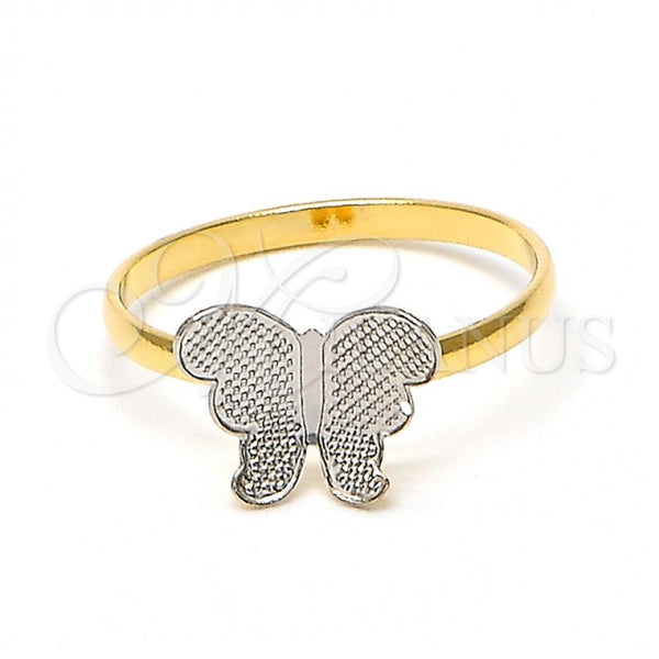 Gold Filled Ring — Baby Ring Butterfly Design Polished Two Tone 01.21. — main product view — SKU 102238 | Oro Laminado anillo — Baby Ring Butterfly diseño pulido Two Tone 01.21. — SKU 102238