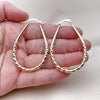 Oro Laminado Medium Hoop, Gold Filled Style Teardrop and Hollow Design, Diamond Cutting Finish, Golden Finish, 02.170.0083.40
