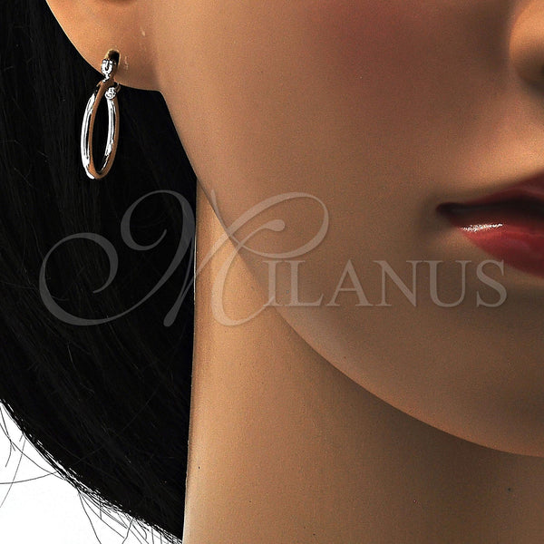 White Gold Filled Hoop Earrings — Small Hoop Polished 5. — alternate product view — SKU 102332 | Oro Laminado Blanco aretes de aro — Small Hoop pulido 5. — SKU 102332