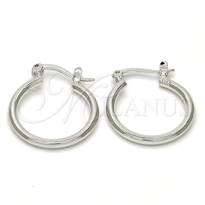 White Gold Filled Hoop Earrings — Small Hoop Polished 5. — main product view — SKU 102332 | Oro Laminado Blanco aretes de aro — Small Hoop pulido 5. — SKU 102332
