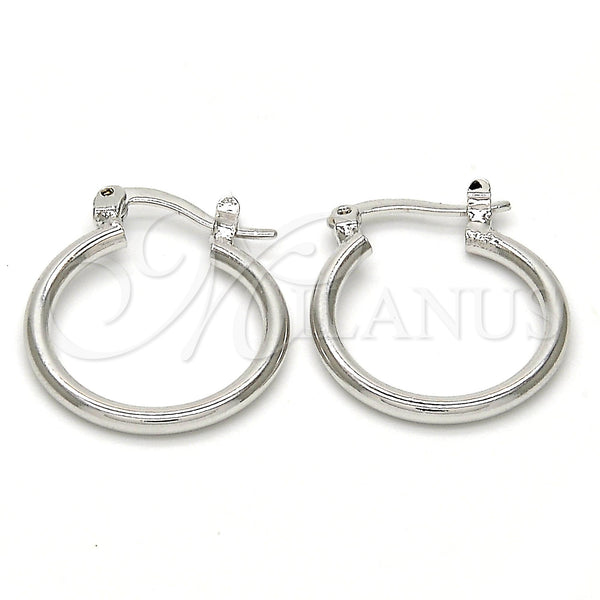 White Gold Filled Hoop Earrings — Small Hoop Polished 5. — main product view — SKU 102332 | Oro Laminado Blanco aretes de aro — Small Hoop pulido 5. — SKU 102332