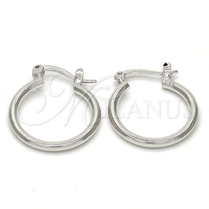 White Gold Filled Hoop Earrings — Small Hoop Polished 5. — main product view — SKU 102332 | Oro Laminado Blanco aretes de aro — Small Hoop pulido 5. — SKU 102332