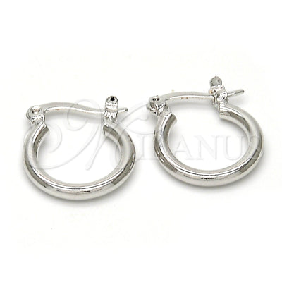 White Gold Filled Hoop Earrings — Children Hoop Polished 5. — main product view — SKU 102333 | Oro Laminado Blanco aretes de aro — Children Hoop pulido 5. — SKU 102333