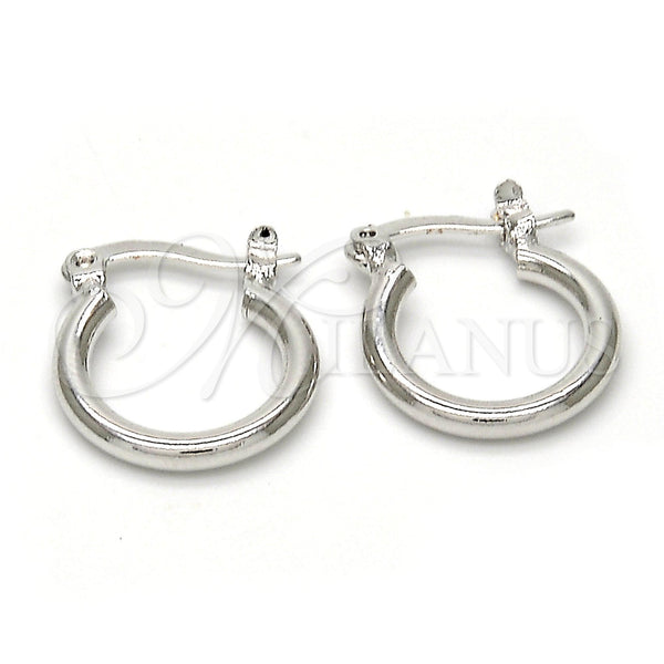 White Gold Filled Hoop Earrings — Children Hoop Polished 5. — main product view — SKU 102333 | Oro Laminado Blanco aretes de aro — Children Hoop pulido 5. — SKU 102333