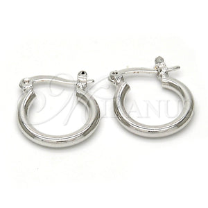 White Gold Filled Hoop Earrings — Children Hoop Polished 5. — main product view — SKU 102333 | Oro Laminado Blanco aretes de aro — Children Hoop pulido 5. — SKU 102333
