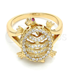 Gold Filled Ring — Multi Stone Ring Turtle Design with White and — main product view — SKU 102369 | Oro Laminado anillo — Multi Stone Ring Turtle diseño with blanco and — SKU 102369