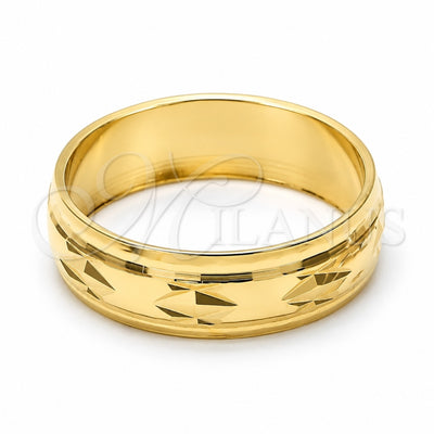 Oro Laminado Wedding Ring, Gold Filled Style Diamond Cutting Finish, Golden Finish, 5.164.033.07 (Size 7)