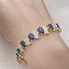 Oro Laminado Tennis Bracelet, Gold Filled Style with Sapphire Blue Cubic Zirconia and White Micro Pave, Polished, Golden Finish, 03.206.0007.5.07 (11 MM Thickness, 7 Inches Length)