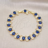 Oro Laminado Tennis Bracelet, Gold Filled Style with Sapphire Blue Cubic Zirconia and White Micro Pave, Polished, Golden Finish, 03.206.0007.5.07 (11 MM Thickness, 7 Inches Length)