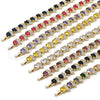 Oro Laminado Fancy Bracelet, Gold Filled Style with Rhodolite and White Cubic Zirconia, Polished, Golden Finish, 03.206.0007.1.07 (09 MM Thickness, 7 Inches Length)
