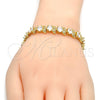Oro Laminado Tennis Bracelet, Gold Filled Style with White Cubic Zirconia, Polished, Golden Finish, 03.206.0007.07 (11 MM Thickness, 7 Inches Length)