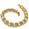 Oro Laminado Tennis Bracelet, Gold Filled Style with White Cubic Zirconia, Polished, Golden Finish, 03.206.0007.07 (11 MM Thickness, 7 Inches Length)