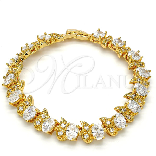 Gold Filled Bracelet — Tennis Bracelet with White Cubic Zirconia Polished 03. — main product view — SKU 102559 | Oro Laminado brazalete — Tennis Bracelet with blanco Cubic Zirconia pulido 03. — SKU 102559