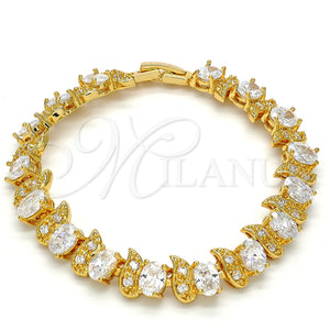 Gold Filled Bracelet — Tennis Bracelet with White Cubic Zirconia Polished 03. — main product view — SKU 102559 | Oro Laminado brazalete — Tennis Bracelet with blanco Cubic Zirconia pulido 03. — SKU 102559