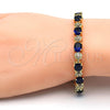 Oro Laminado Tennis Bracelet, Gold Filled Style with White and Sapphire Blue Cubic Zirconia, Polished, Golden Finish, 03.206.0006.07 (06 MM Thickness, 7 Inches Length)