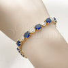 Oro Laminado Tennis Bracelet, Gold Filled Style with White and Sapphire Blue Cubic Zirconia, Polished, Golden Finish, 03.206.0006.07 (06 MM Thickness, 7 Inches Length)