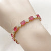 Oro Laminado Tennis Bracelet, Gold Filled Style with Rhodolite and White Cubic Zirconia, Polished, Golden Finish, 03.206.0006.1.07 (06 MM Thickness, 7 Inches Length)