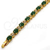 Gold Filled Bracelet — Tennis Bracelet with Emerald and White Cubic Zirconia — alternate product view — SKU 102565 | Oro Laminado brazalete — Tennis Bracelet with Emerald and blanco Cubic Zirconia — SKU 102565