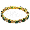 Gold Filled Bracelet — Tennis Bracelet with Emerald and White Cubic Zirconia — alternate product view — SKU 102565 | Oro Laminado brazalete — Tennis Bracelet with Emerald and blanco Cubic Zirconia — SKU 102565